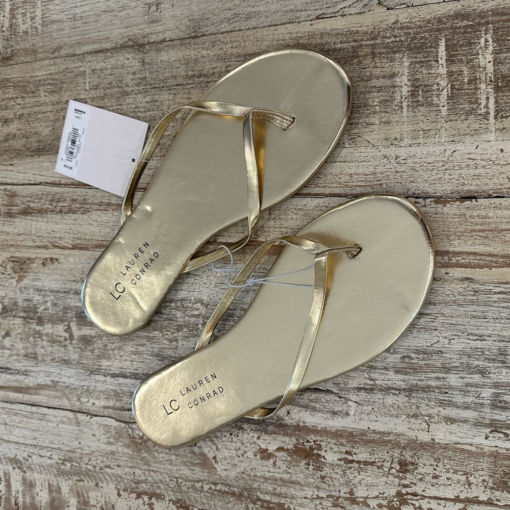 LC Lauren Conrad Metallic Gold Sandals
